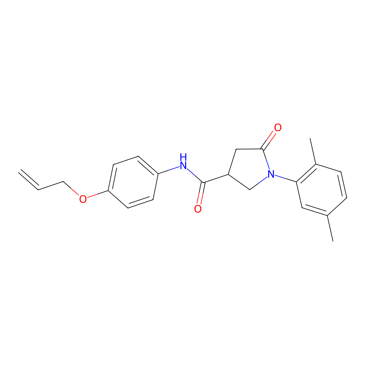 1-(2,5-dimethylphenyl)-5-oxo-N-(4-prop-2-enoxyphenyl)pyrrolidine-3-carboxamide molecular structure, CAS 669696-36-0