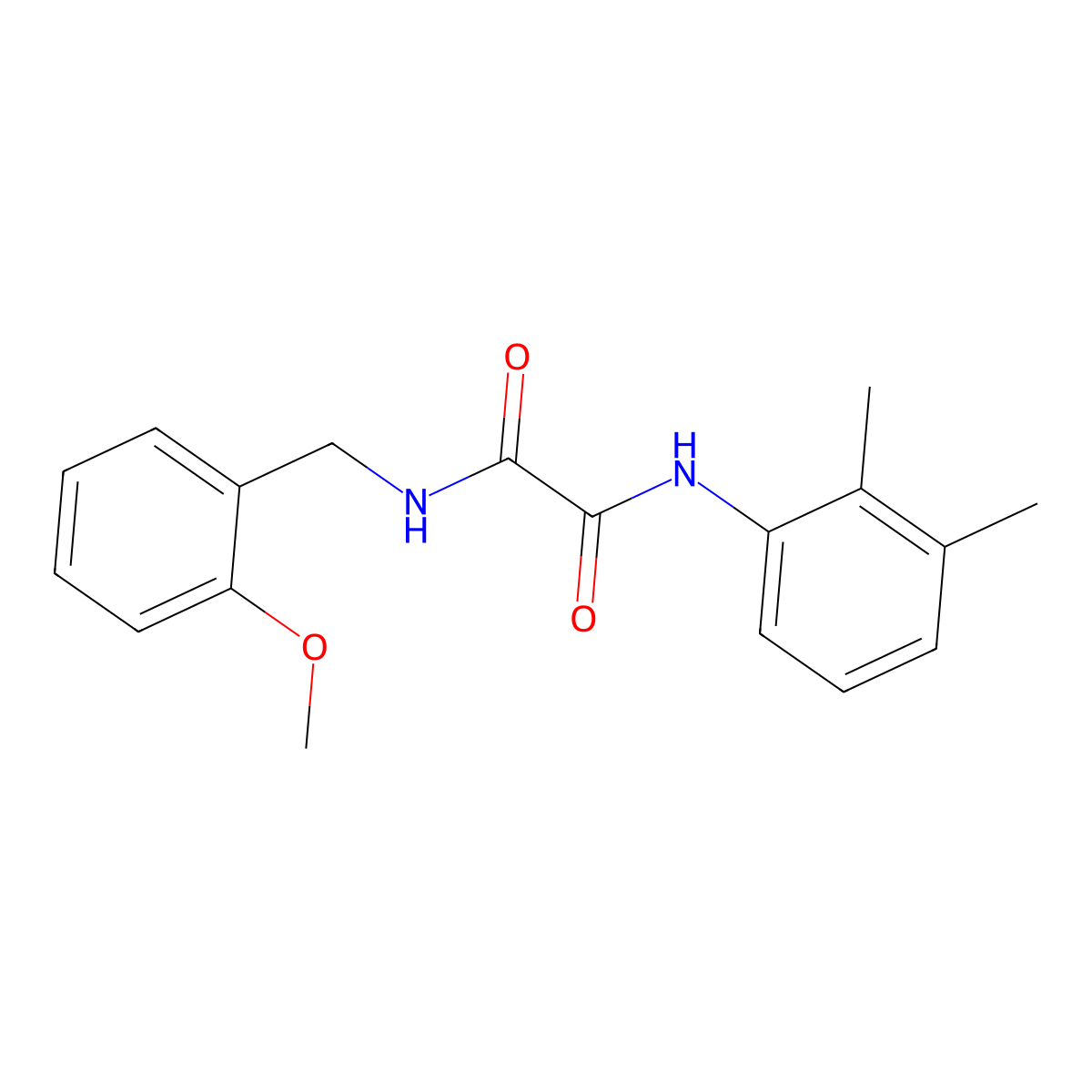 N'-(2,3-dimethylphenyl)-N-[(2-methoxyphenyl)methyl]oxamide molecular structure, CAS 669696-56-4