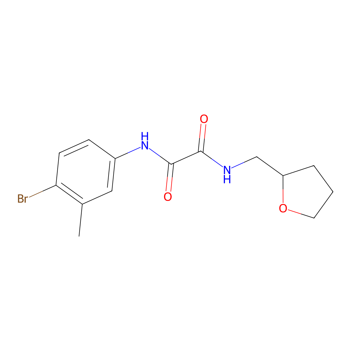 N'-(4-bromo-3-methylphenyl)-N-(oxolan-2-ylmethyl)oxamide molecular structure, CAS 669696-59-7