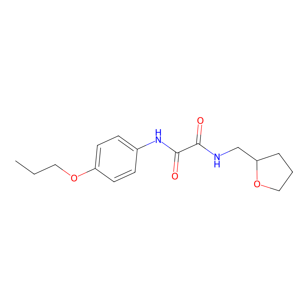 N-(oxolan-2-ylmethyl)-N'-(4-propoxyphenyl)oxamide molecular structure, CAS 669696-63-3