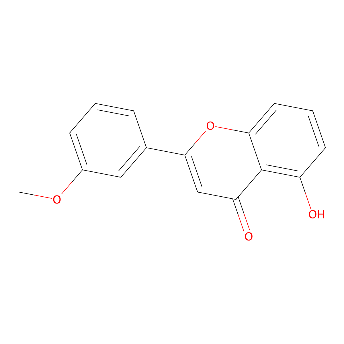 5-Hydroxy-3'-methoxyflavone molecular structure, CAS 6697-60-5