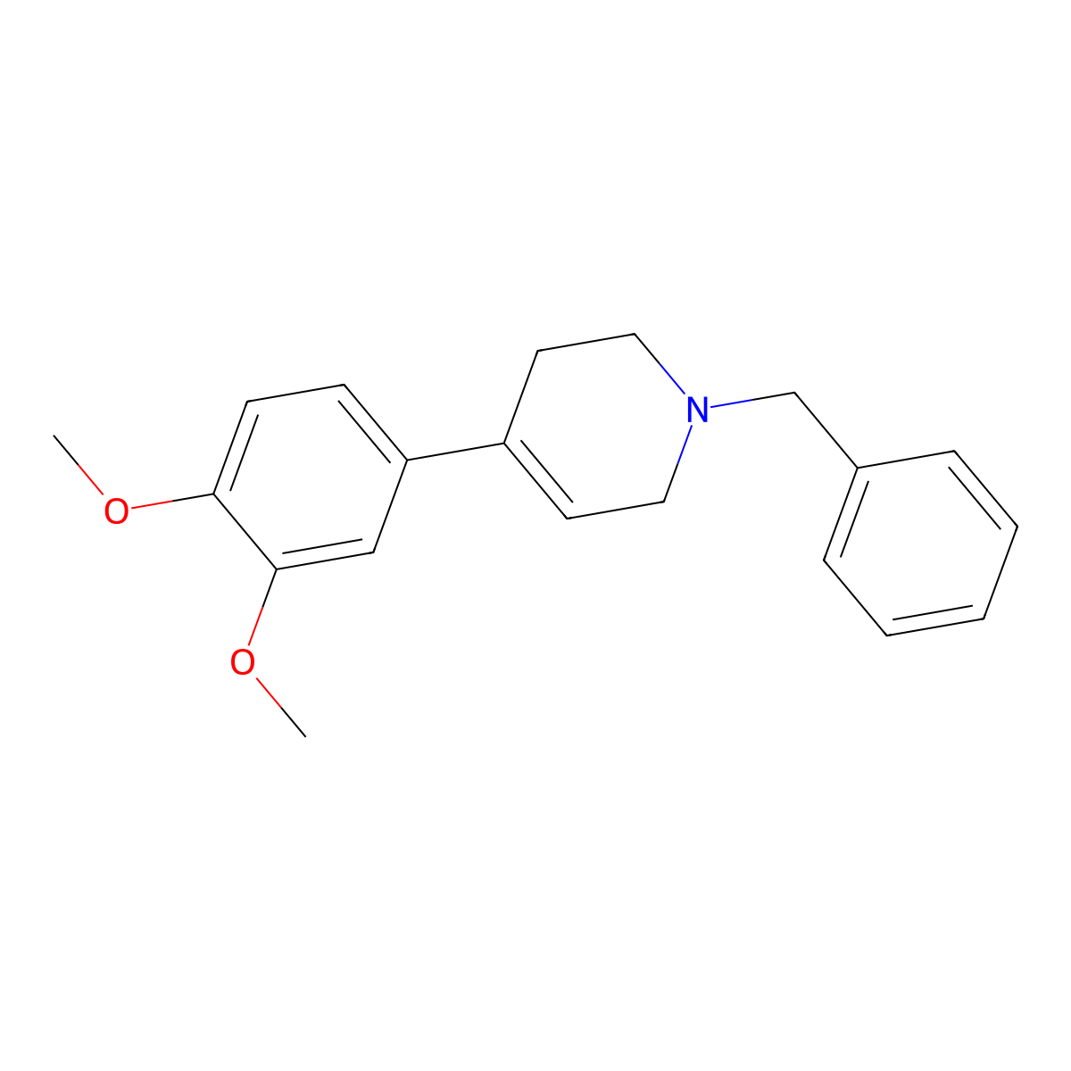 1-Benzyl-4-(3,4-dimethoxyphenyl)-1,2,3,6-tetrahydropyridine molecular structure, CAS 66970-77-2