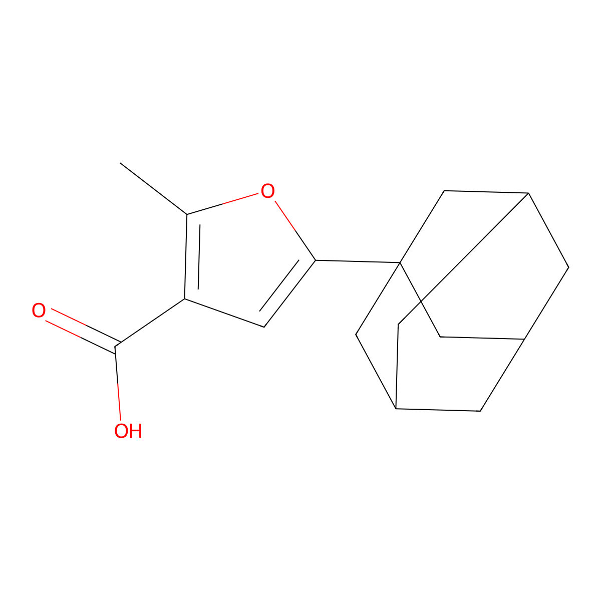 5-(1-Adamantyl)-2-methyl-3-furoic acid molecular structure, CAS 669701-31-9