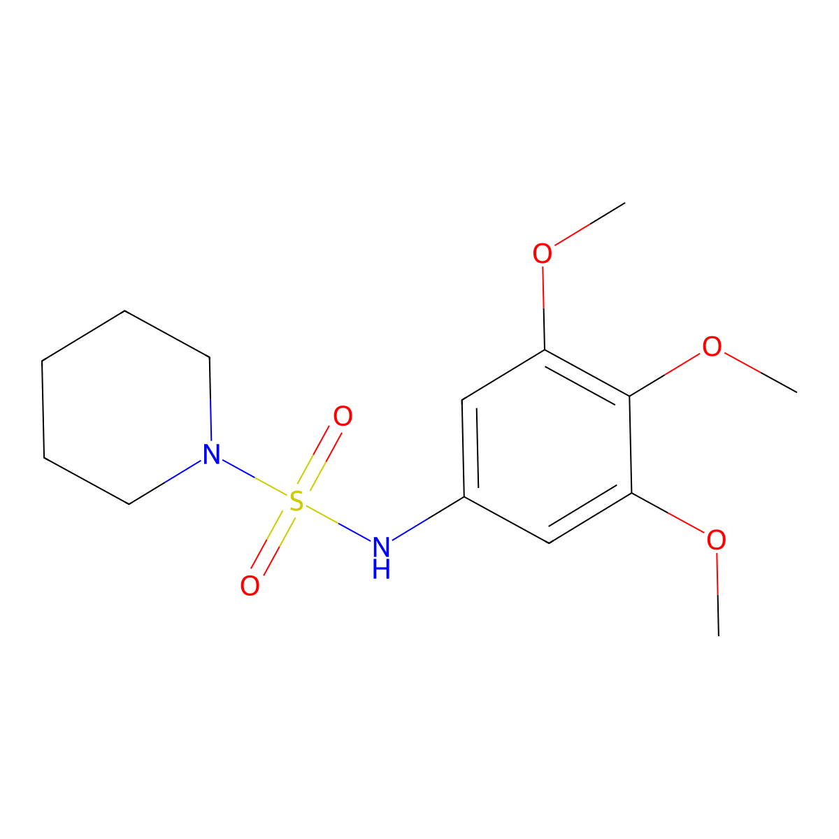 N-(3,4,5-trimethoxyphenyl)piperidine-1-sulfonamide molecular structure, CAS 669701-80-8