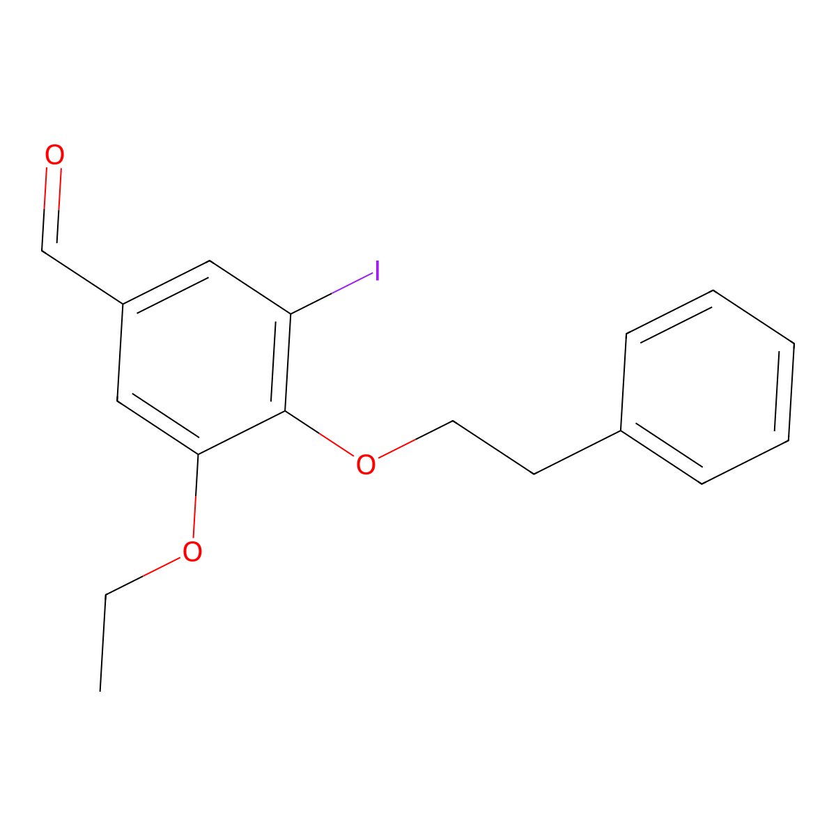 3-Ethoxy-5-iodo-4-(2-phenylethoxy)benzaldehyde molecular structure, CAS 669702-33-4