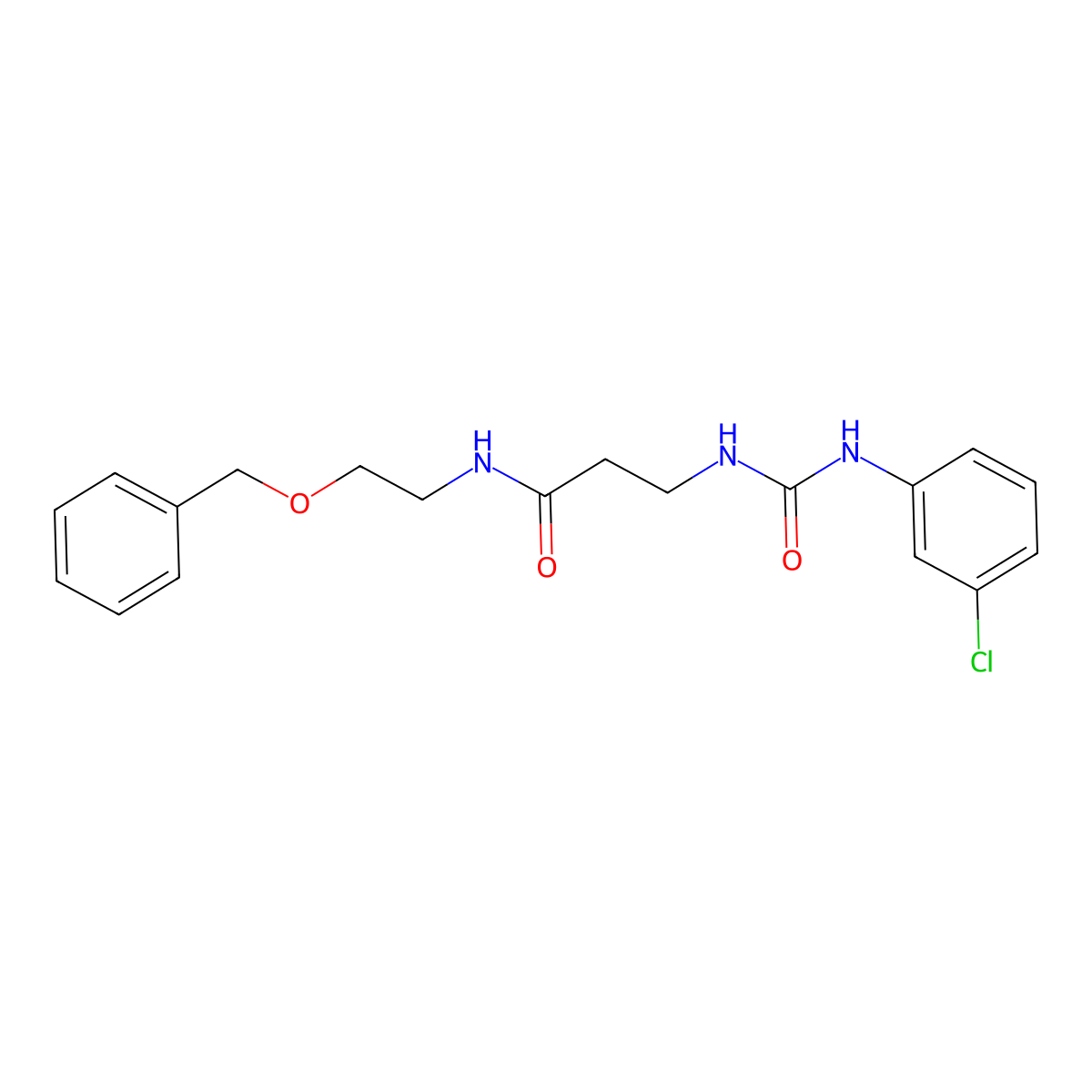 3-[(3-chlorophenyl)carbamoylamino]-N-(2-phenylmethoxyethyl)propanamide molecular structure, CAS 669703-44-0
