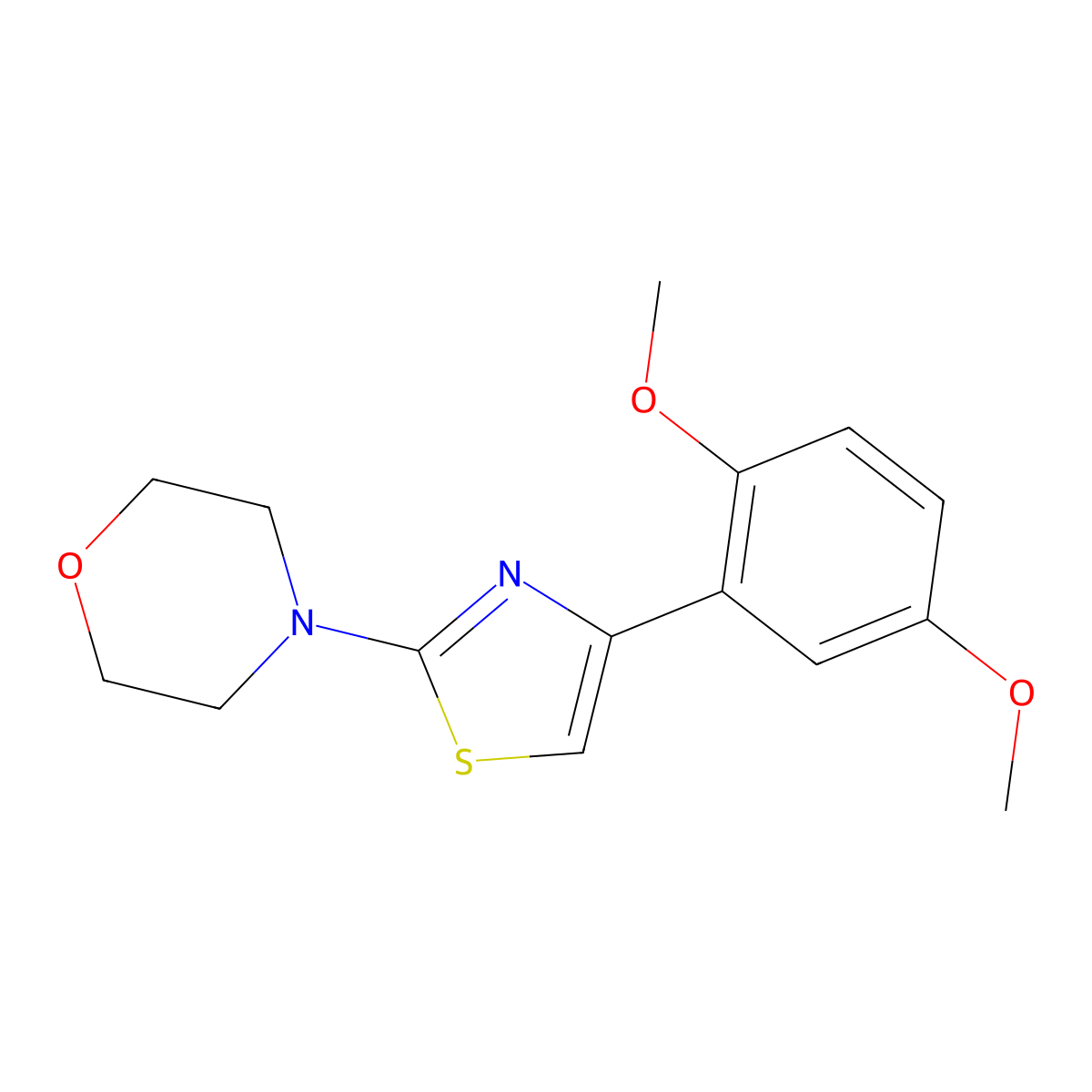 4-[4-(2,5-Dimethoxyphenyl)-1,3-thiazol-2-yl]morpholine molecular structure, CAS 669703-47-3