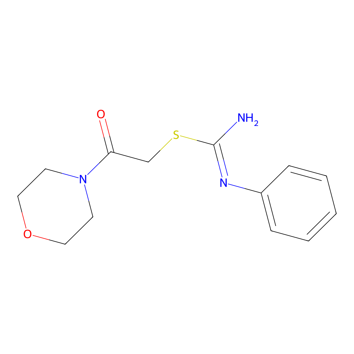 2-Morpholino-2-oxoethyl N'-phenylcarbamimidothioate hydrochloride molecular structure, CAS 669703-53-1