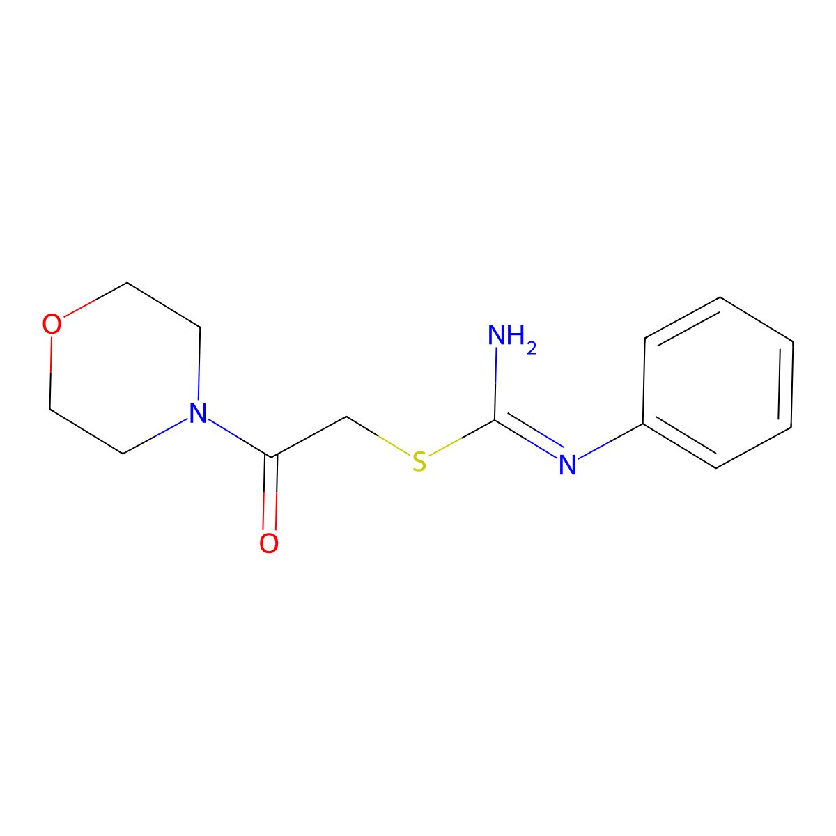 2-Morpholino-2-oxoethyl N'-phenylcarbamimidothioate hydrochloride molecular structure, CAS 669703-53-1