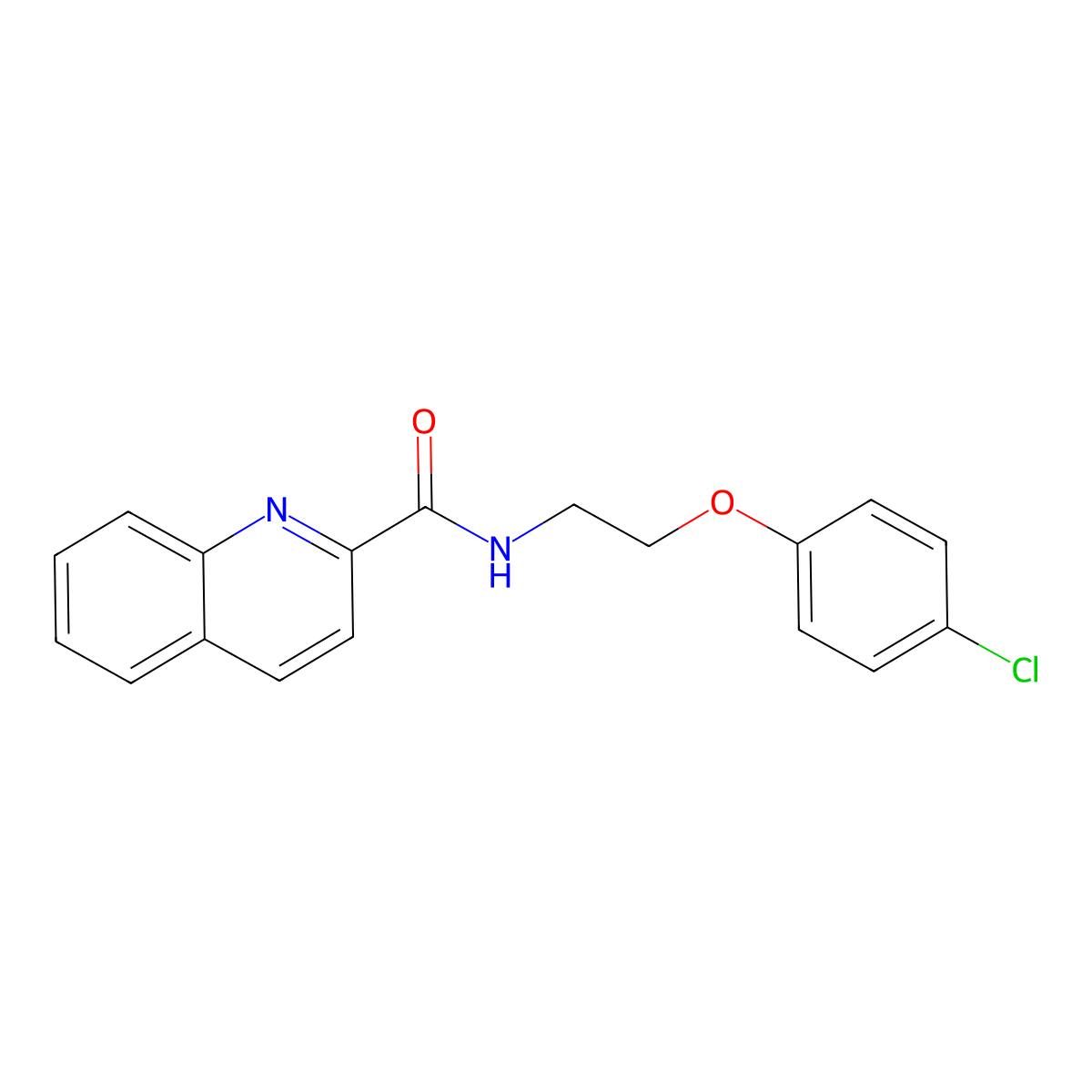 N-[2-(4-chlorophenoxy)ethyl]-2-quinolinecarboxamide molecular structure, CAS 669703-92-8