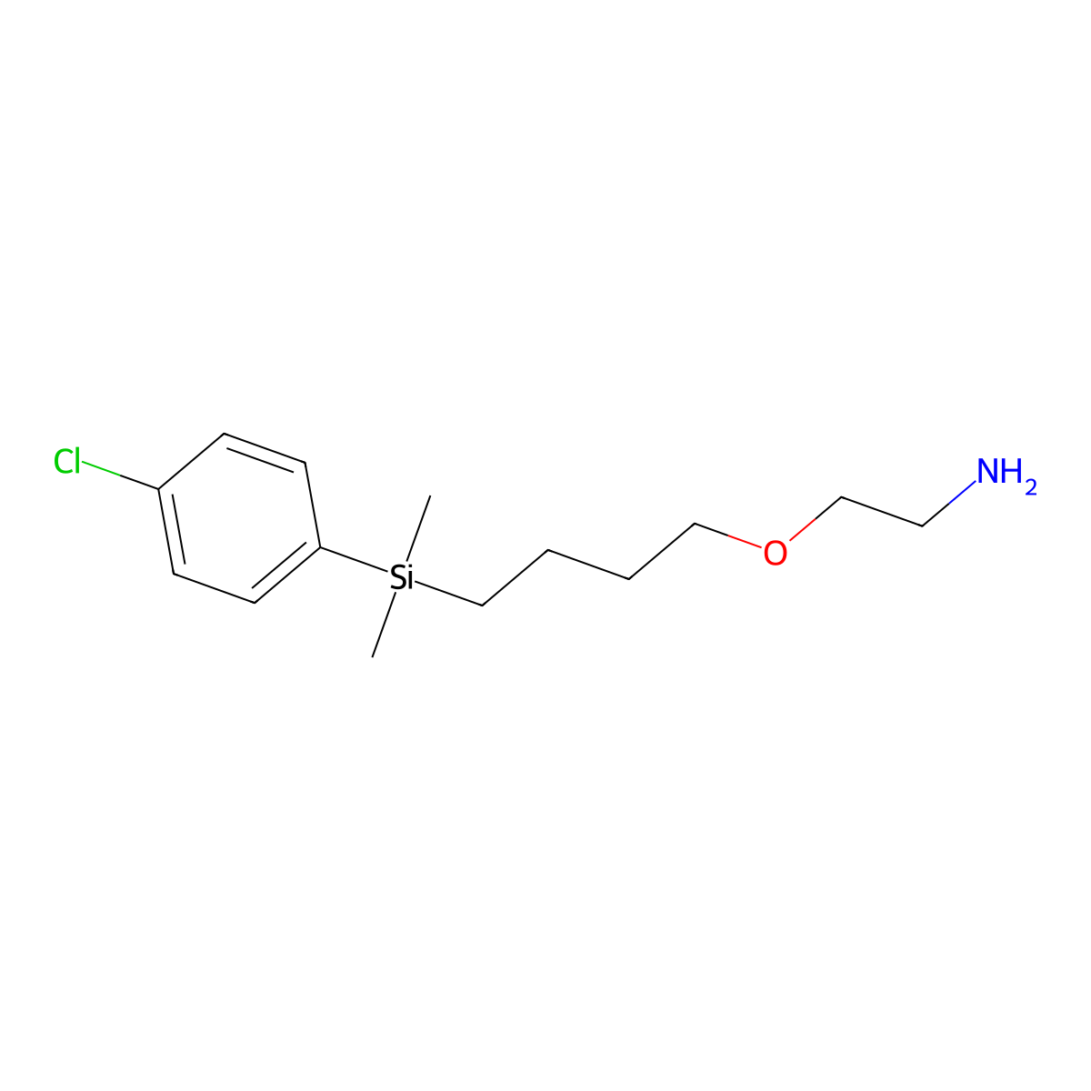 (2-{4-[(4-Chlorophenyl)(dimethyl)silyl]butoxy}ethyl)amine molecular structure, CAS 669704-00-1