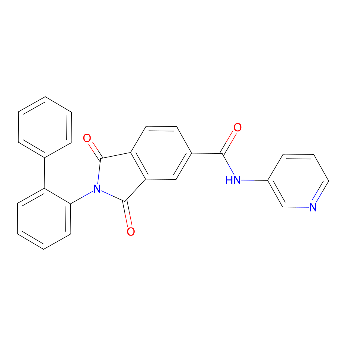 2-[1,1'-biphenyl]-2-yl-1,3-dioxo-N-(3-pyridinyl)-5-isoindolinecarboxamide molecular structure, CAS 669704-02-3