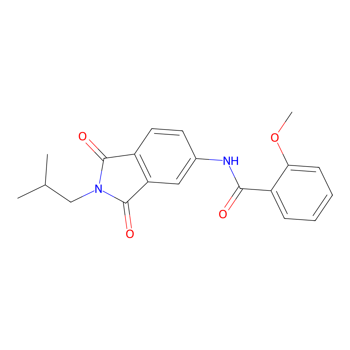 2-methoxy-N-[2-(2-methylpropyl)-1,3-dioxoisoindol-5-yl]benzamide molecular structure, CAS 669704-16-9