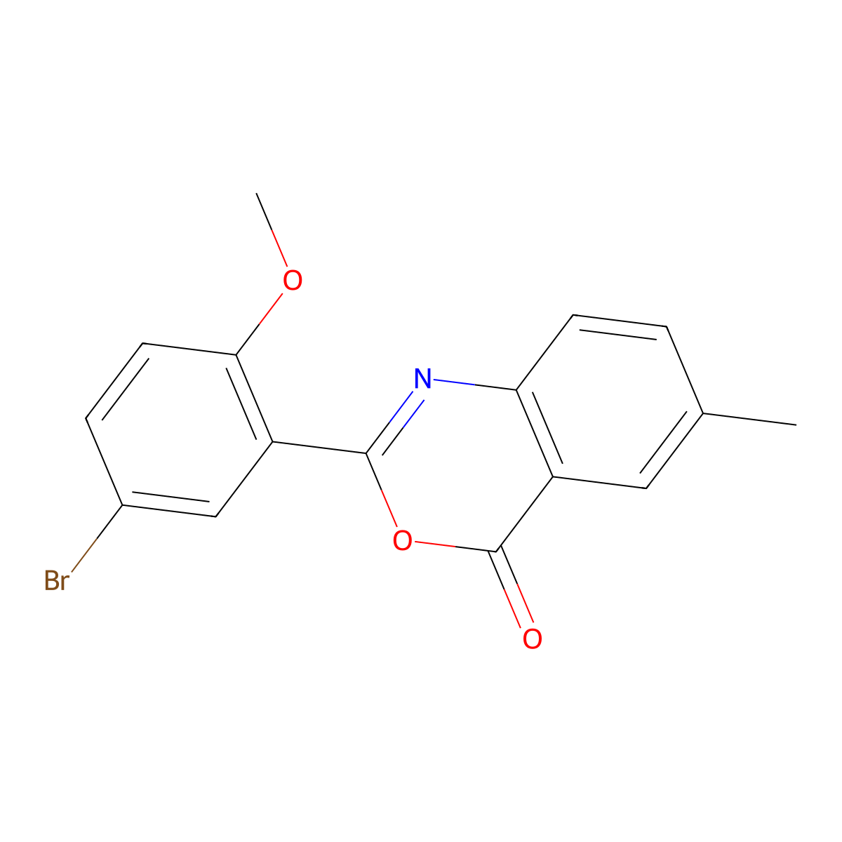 2-(5-bromo-2-methoxyphenyl)-6-methyl-4H-3,1-benzoxazin-4-one molecular structure, CAS 669704-17-0