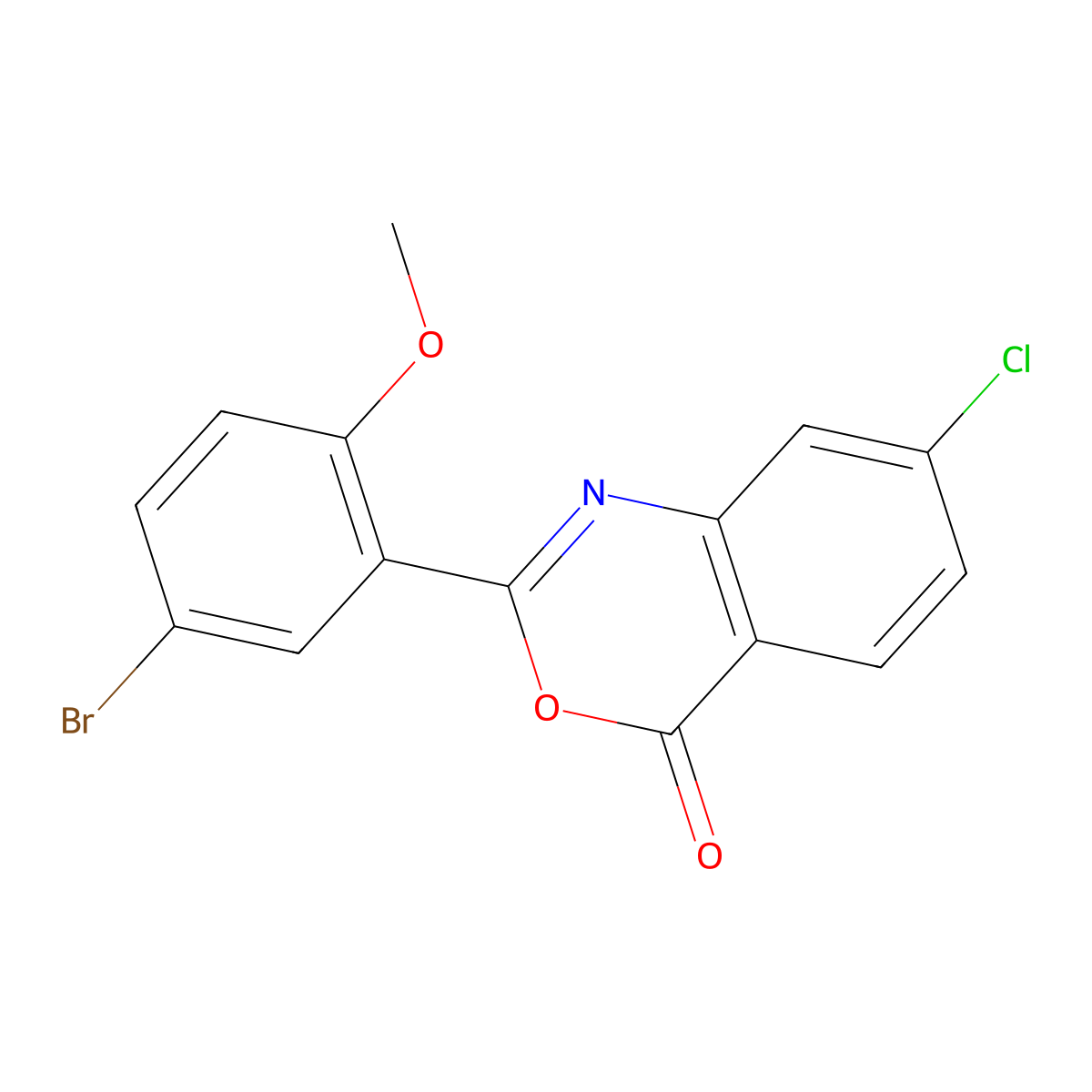 2-(5-bromo-2-methoxyphenyl)-7-chloro-4H-3,1-benzoxazin-4-one molecular structure, CAS 669704-20-5