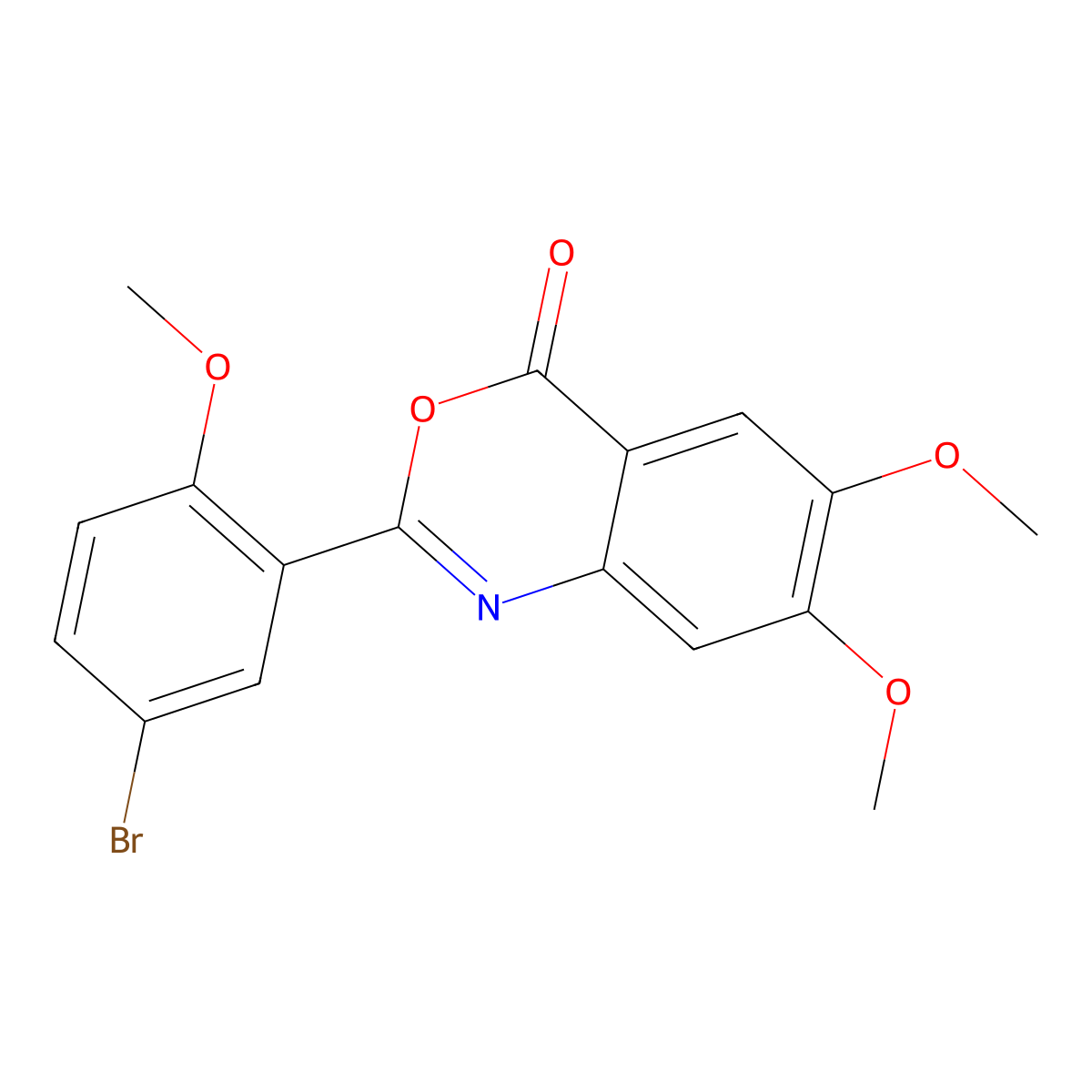 2-(5-bromo-2-methoxyphenyl)-6,7-dimethoxy-4H-3,1-benzoxazin-4-one molecular structure, CAS 669704-21-6