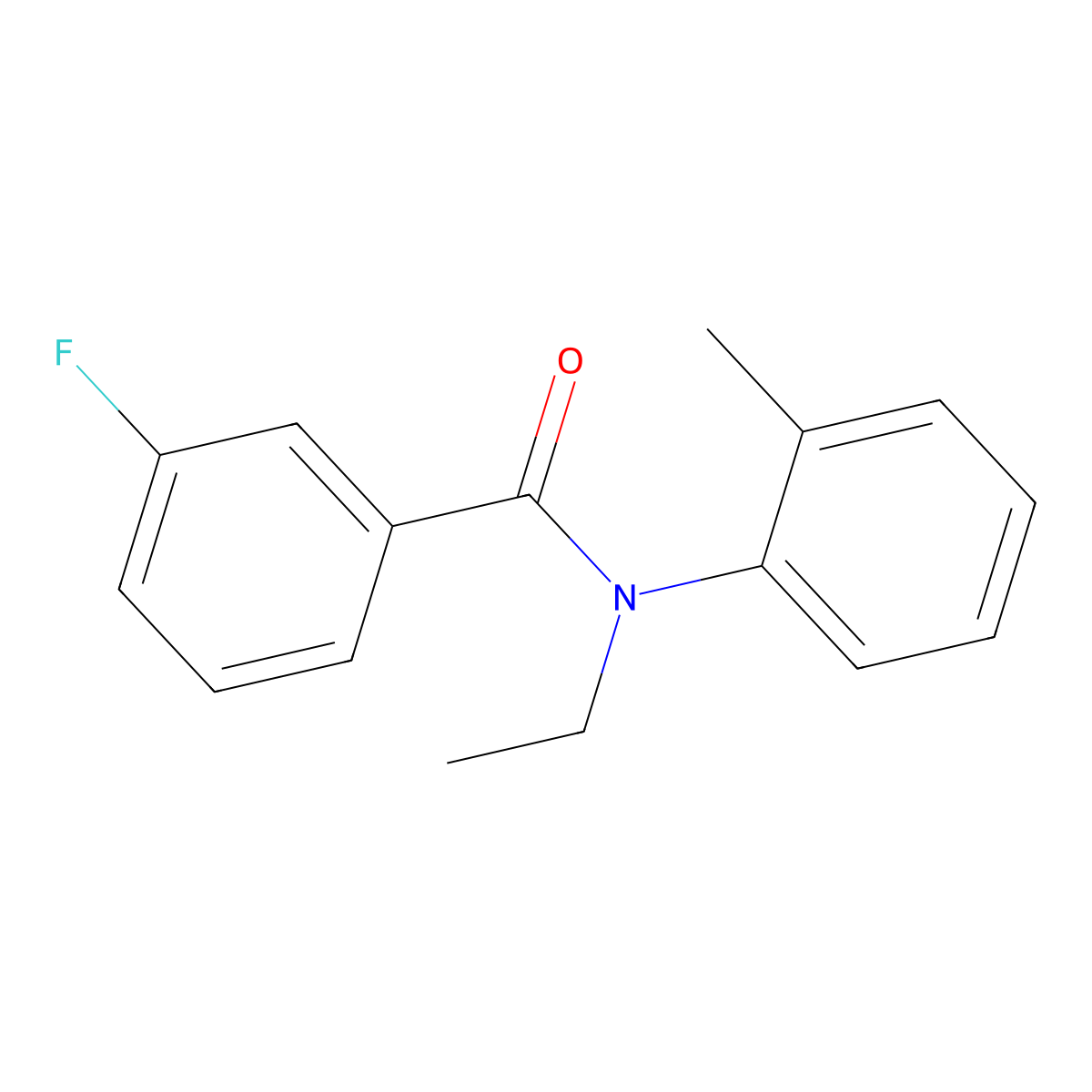N-ethyl-3-fluoro-N-(2-methylphenyl)benzamide molecular structure, CAS 669704-58-9