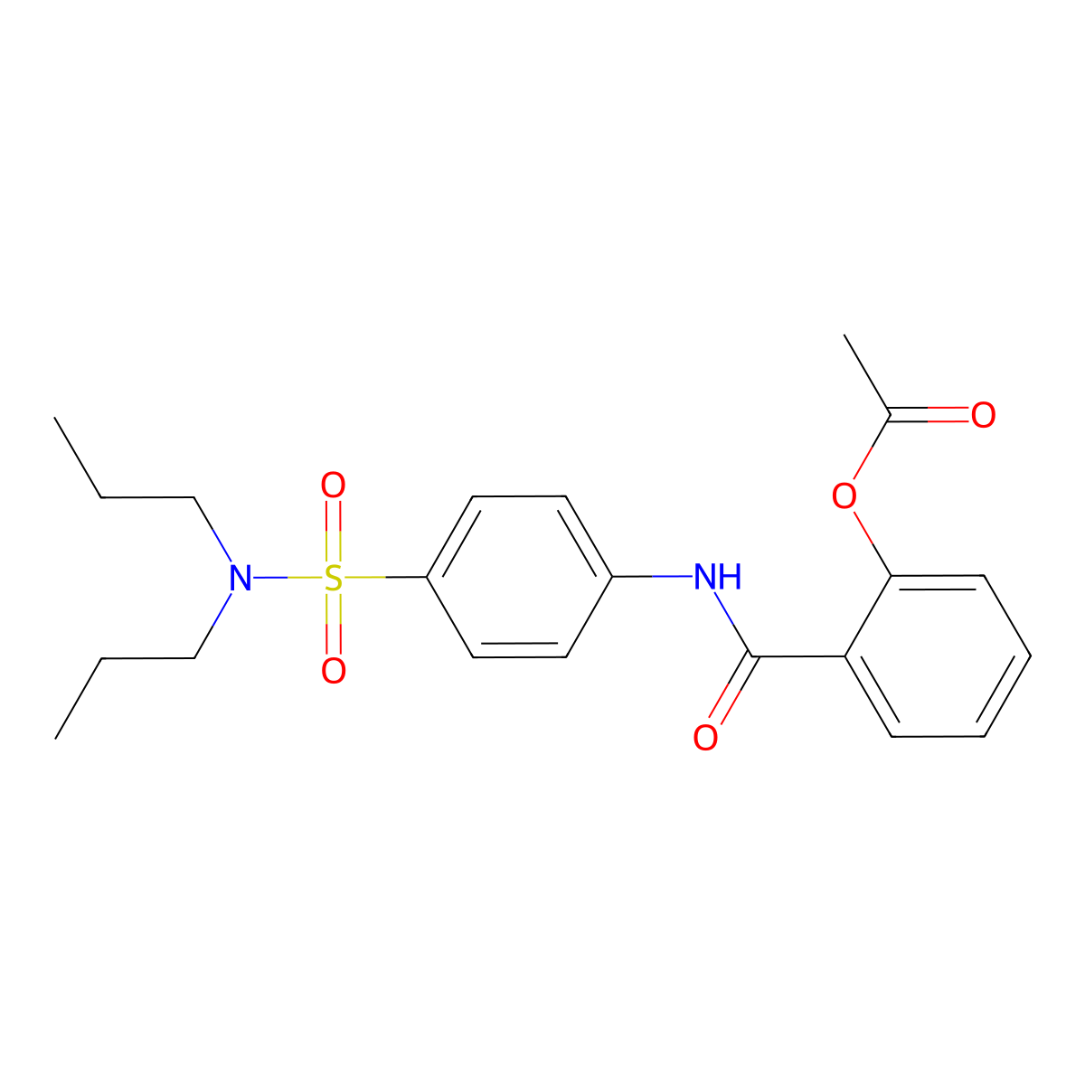 2-{[4-(Dipropylsulfamoyl)phenyl]carbamoyl}phenyl acetate molecular structure, CAS 669704-78-3