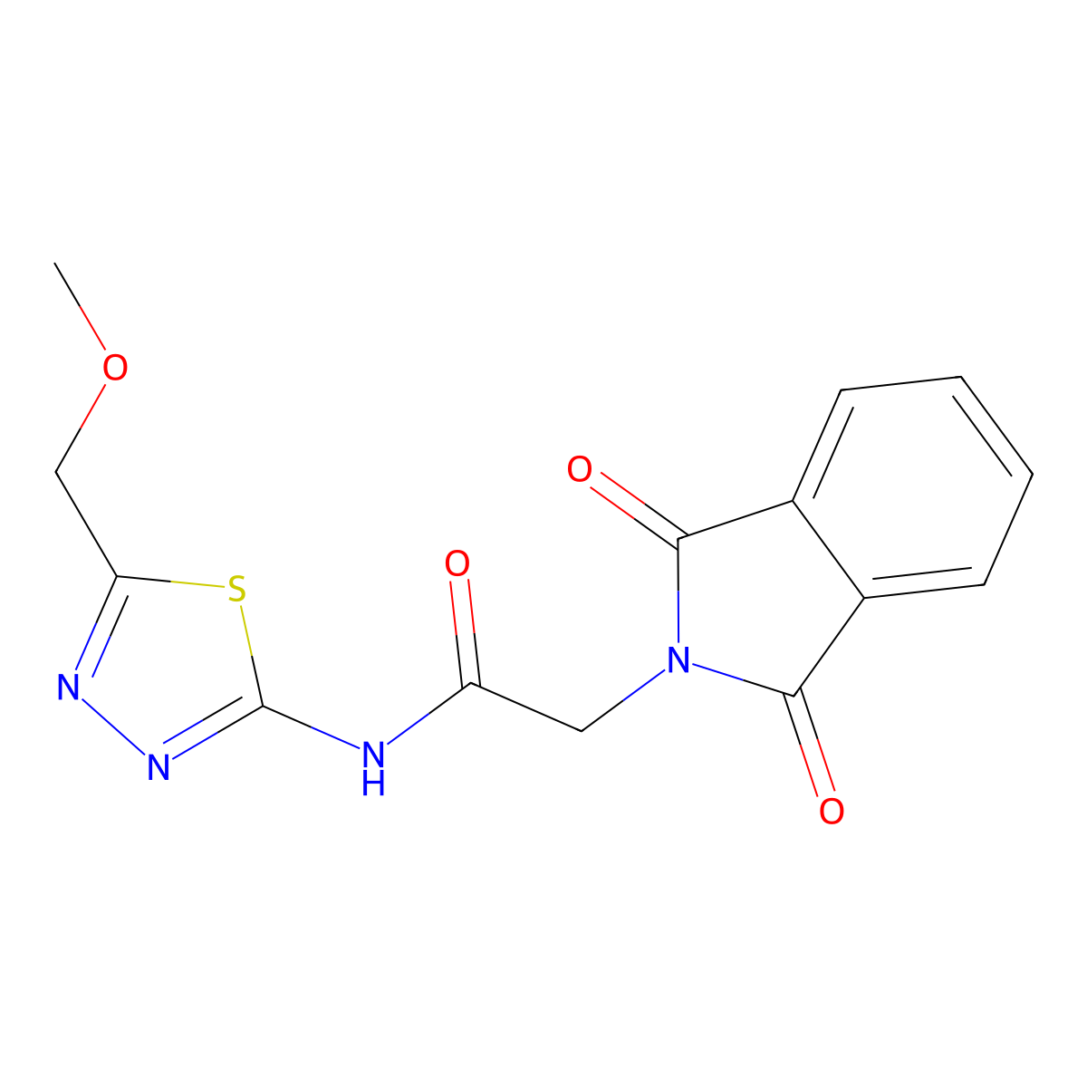 2-(1,3-dioxoisoindol-2-yl)-N-[5-(methoxymethyl)-1,3,4-thiadiazol-2-yl]acetamide molecular structure, CAS 669704-85-2