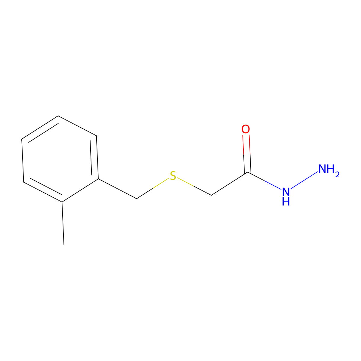 2-[(2-Methylbenzyl)thio]acetohydrazide molecular structure, CAS 669705-03-7
