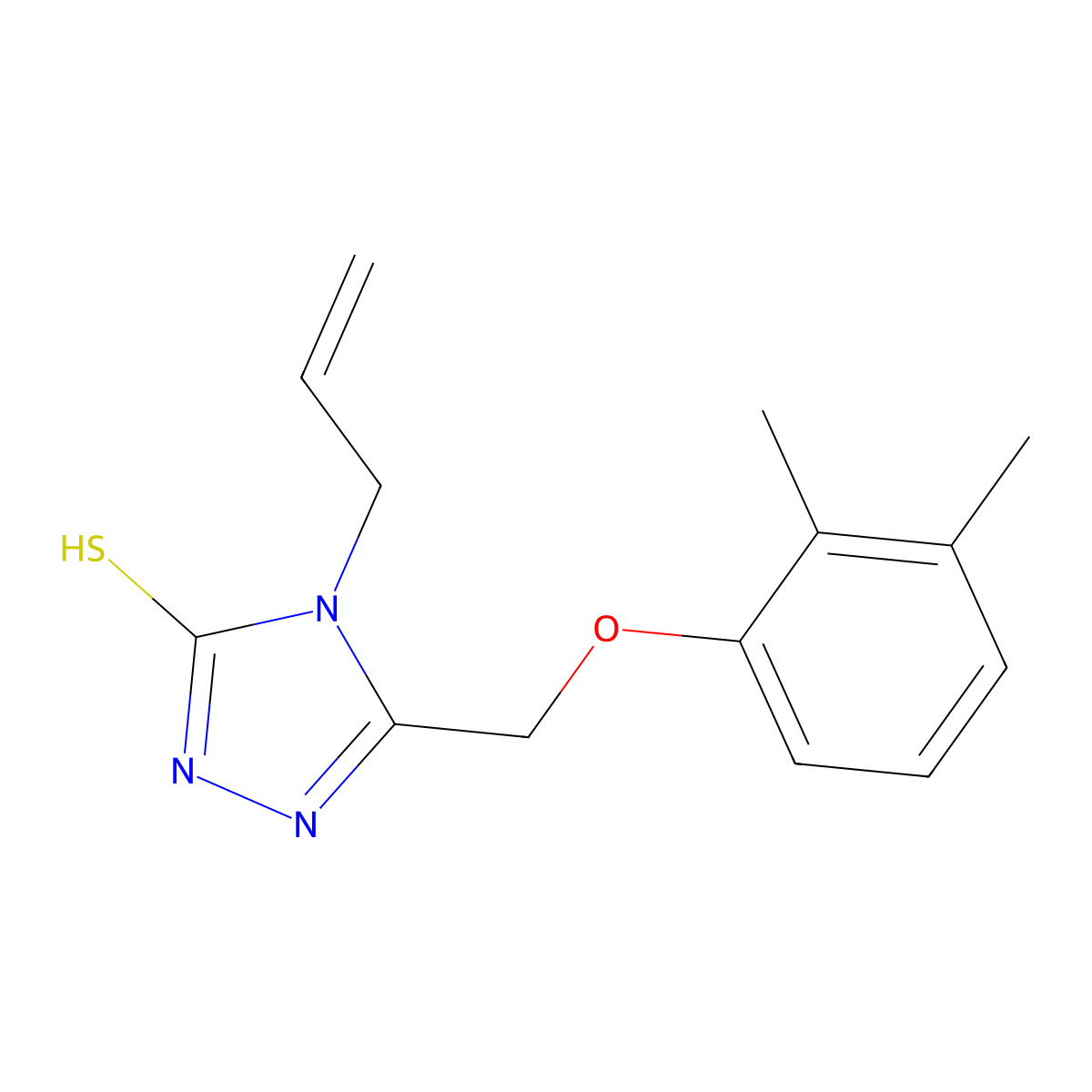 4-allyl-5-[(2,3-dimethylphenoxy)methyl]-4H-1,2,4-triazole-3-thiol molecular structure, CAS 669705-39-9