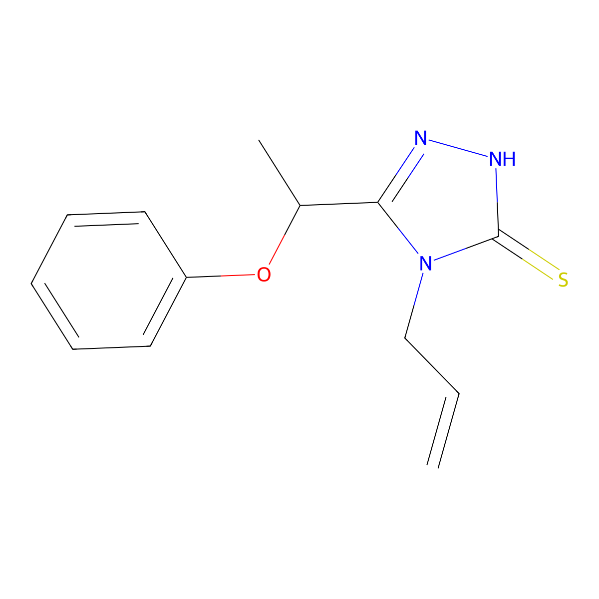 4-allyl-5-(1-phenoxyethyl)-4H-1,2,4-triazole-3-thiol molecular structure, CAS 669705-40-2