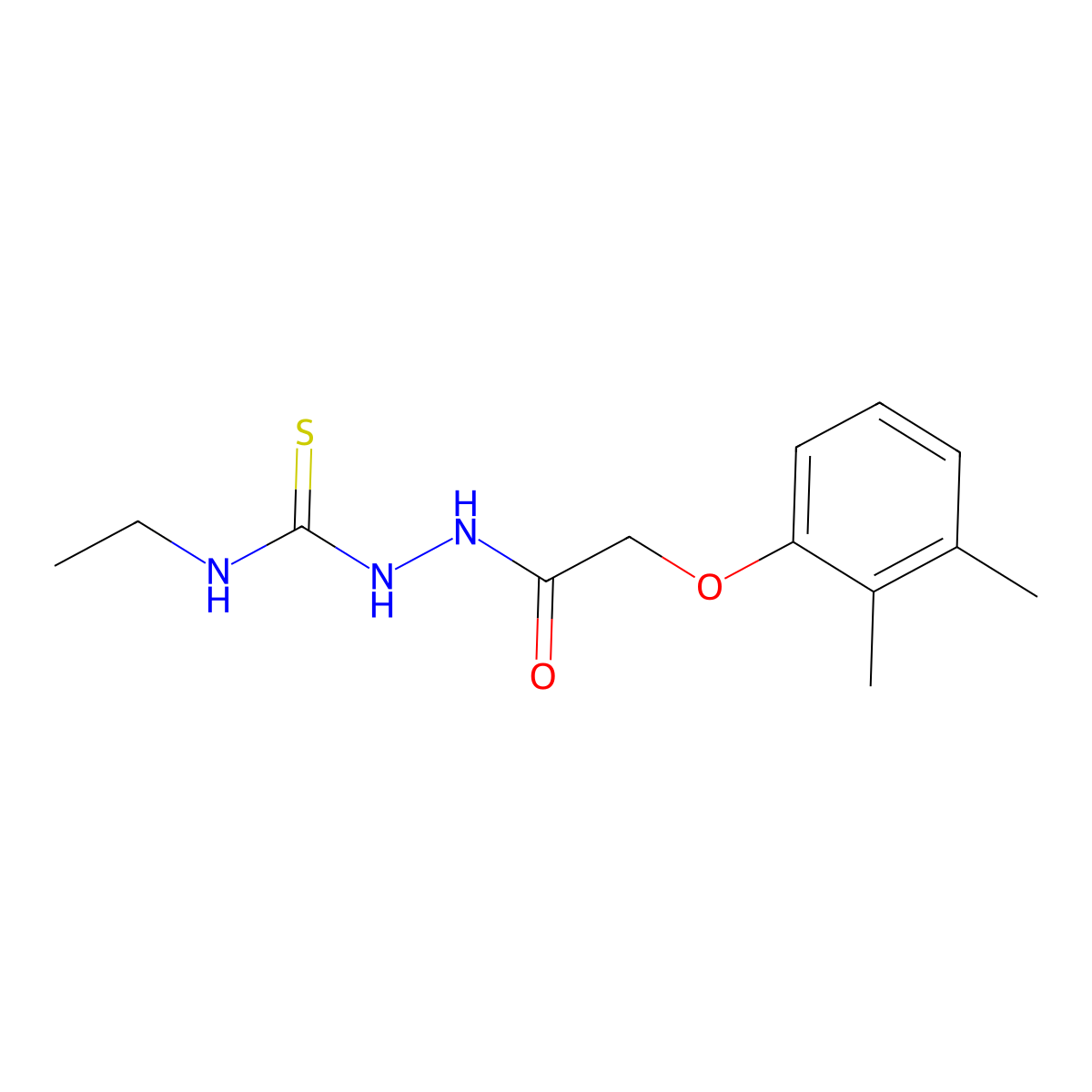 2-[(2,3-dimethylphenoxy)acetyl]-N-ethylhydrazinecarbothioamide molecular structure, CAS 669705-41-3