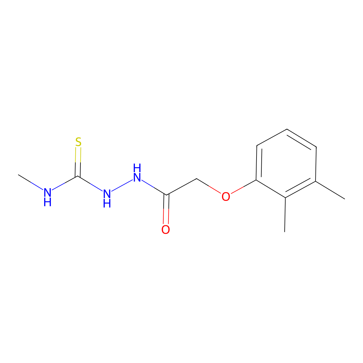 2-[(2,3-dimethylphenoxy)acetyl]-N-methylhydrazinecarbothioamide molecular structure, CAS 669705-45-7