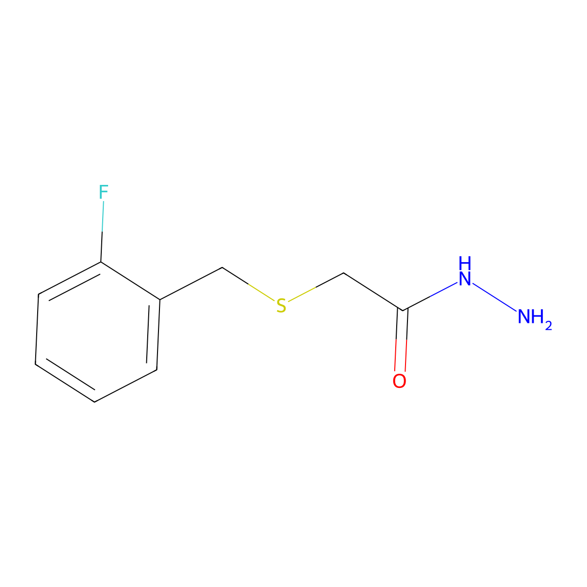 2-[(2-Fluorobenzyl)thio]acetohydrazide molecular structure, CAS 669705-47-9