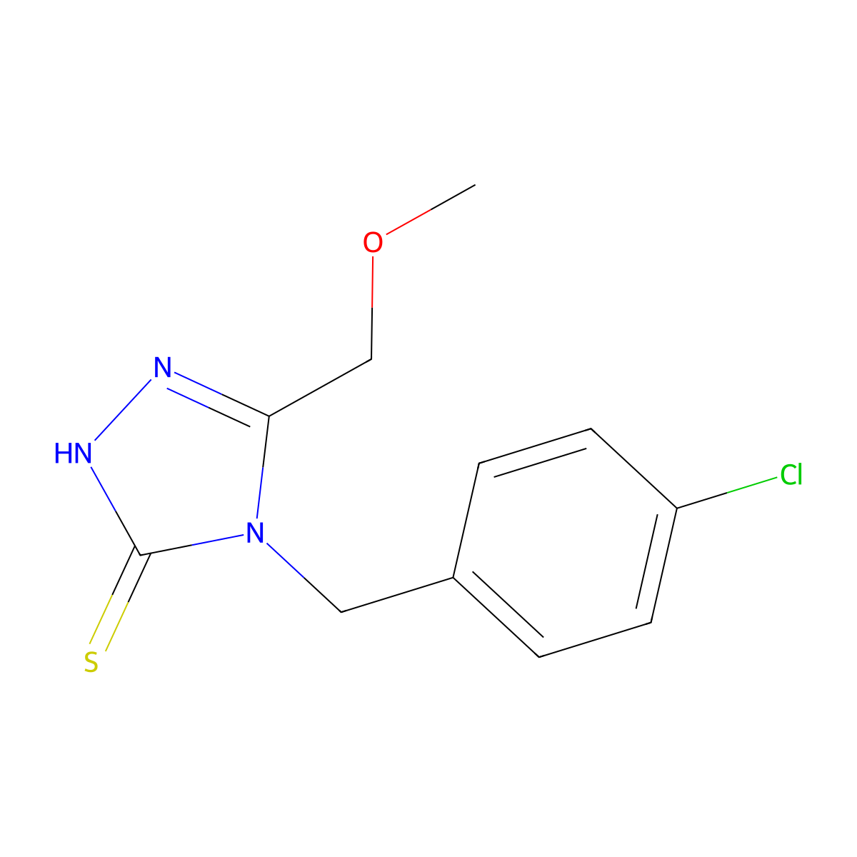 4-(4-chlorobenzyl)-5-(methoxymethyl)-4H-1,2,4-triazole-3-thiol molecular structure, CAS 669705-48-0
