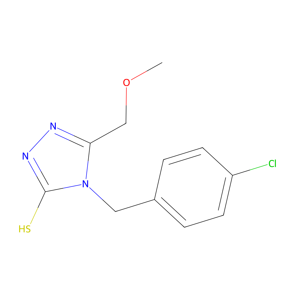 4-(4-chlorobenzyl)-5-(methoxymethyl)-4H-1,2,4-triazole-3-thiol molecular structure, CAS 669705-48-0