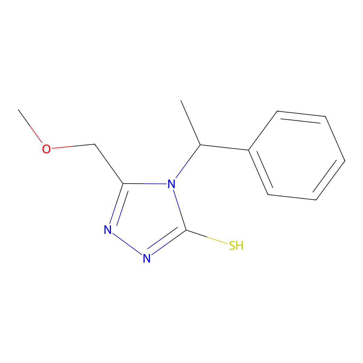 5-(Methoxymethyl)-4-(phenylethyl)-1,2,4-triazole-3-thiol molecular structure, CAS 669705-54-8