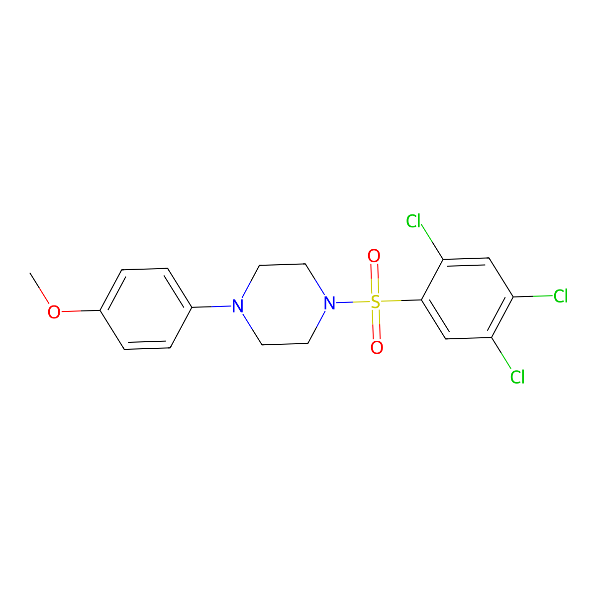 1-(4-Methoxyphenyl)-4-[(2,4,5-trichlorophenyl)sulfonyl]piperazine molecular structure, CAS 669705-59-3