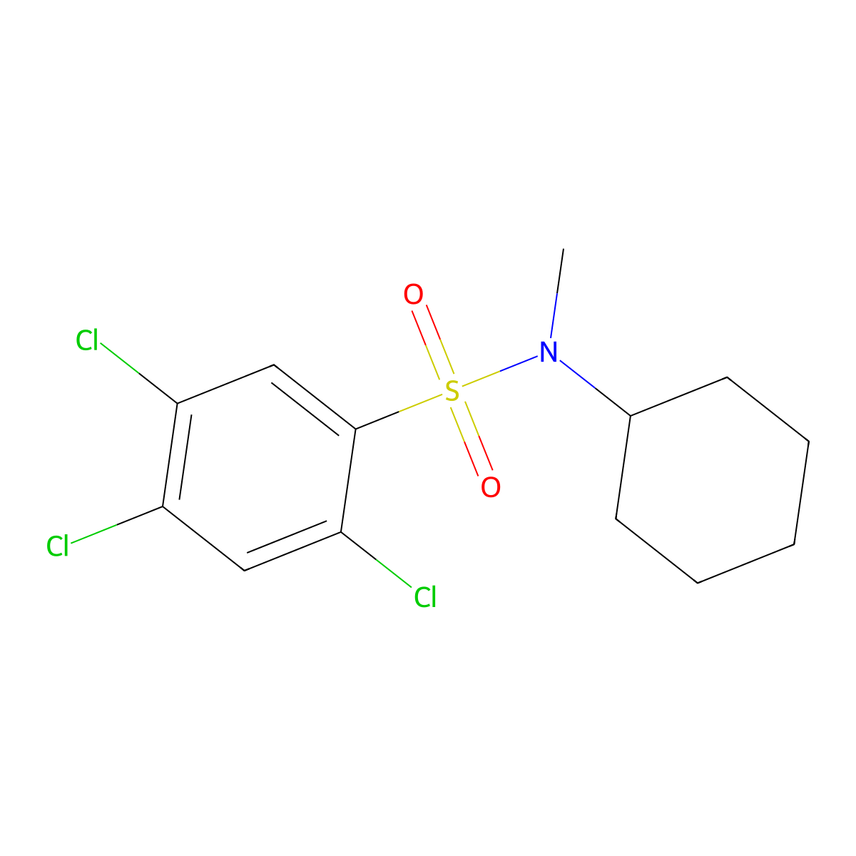 2,4,5-trichloro-N-cyclohexyl-N-methylbenzenesulfonamide molecular structure, CAS 669705-66-2
