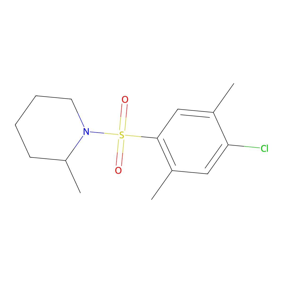 1-[(4-Chloro-2,5-dimethylphenyl)sulfonyl]-2-methylpiperidine molecular structure, CAS 669708-01-4