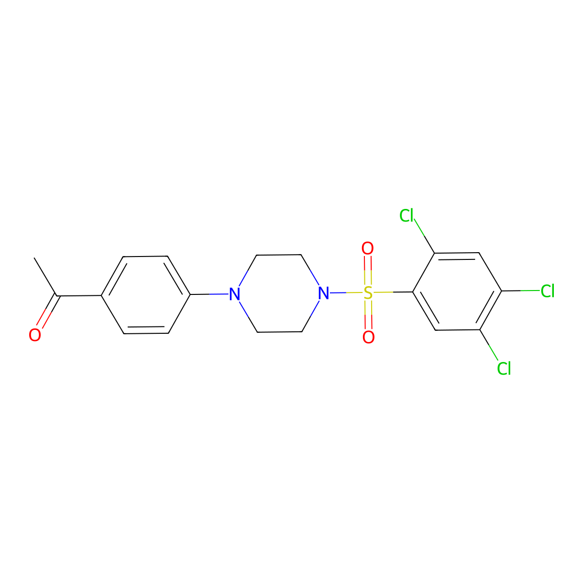 1-Acetyl-4-{4-[(2,4,5-trichlorophenyl)sulfonyl]piperazinyl}benzene molecular structure, CAS 669708-04-7