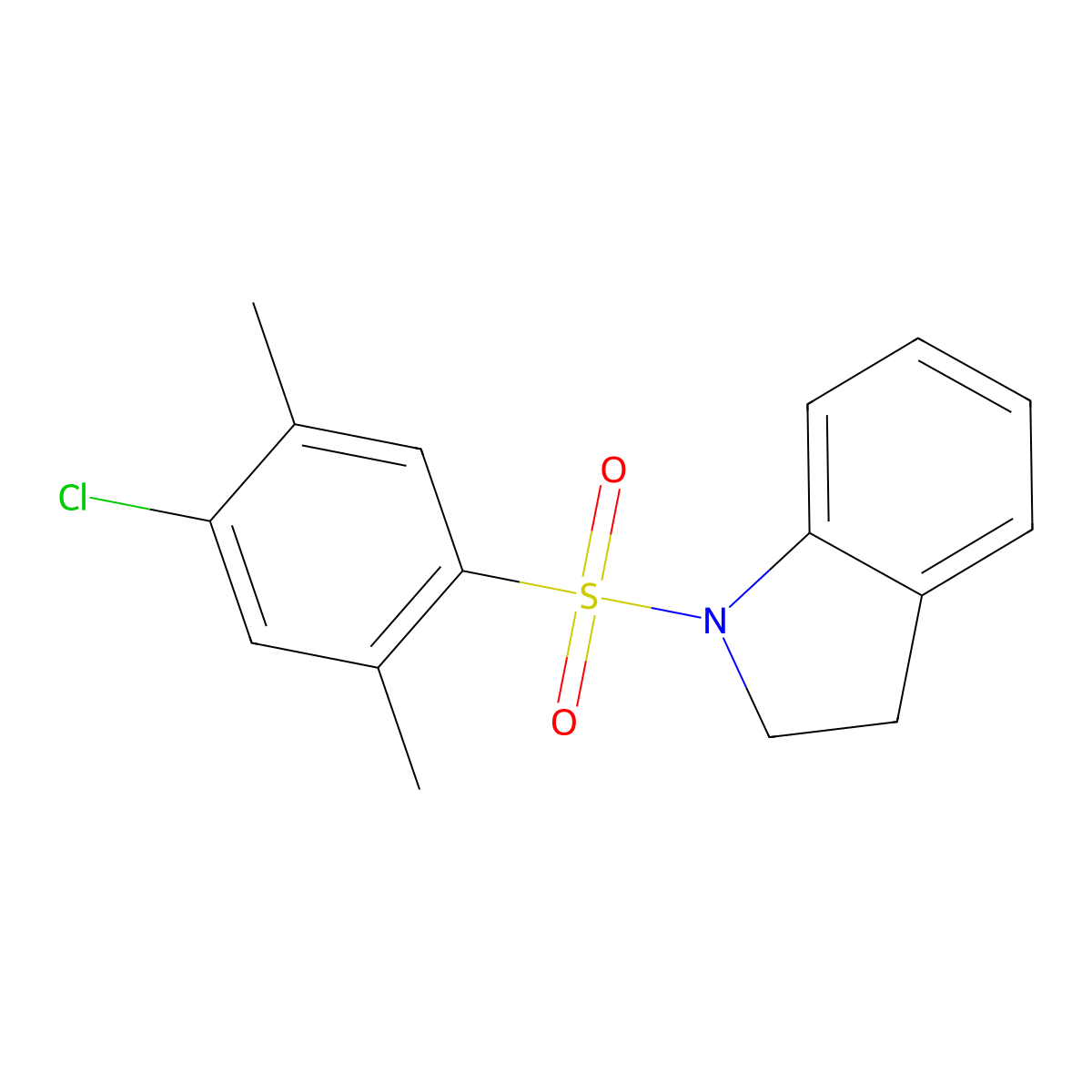 4-Chloro-1-(indolinylsulfonyl)-2,5-dimethylbenzene molecular structure, CAS 669708-05-8