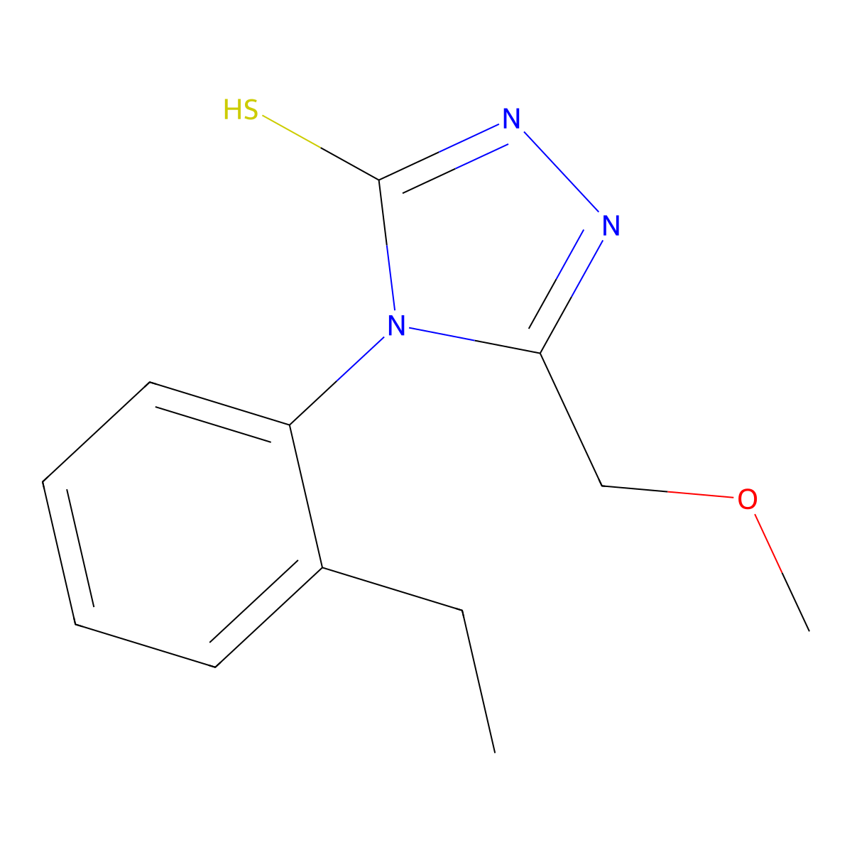 4-(2-Ethylphenyl)-5-(methoxymethyl)-1,2,4-triazole-3-thiol molecular structure, CAS 669708-24-1