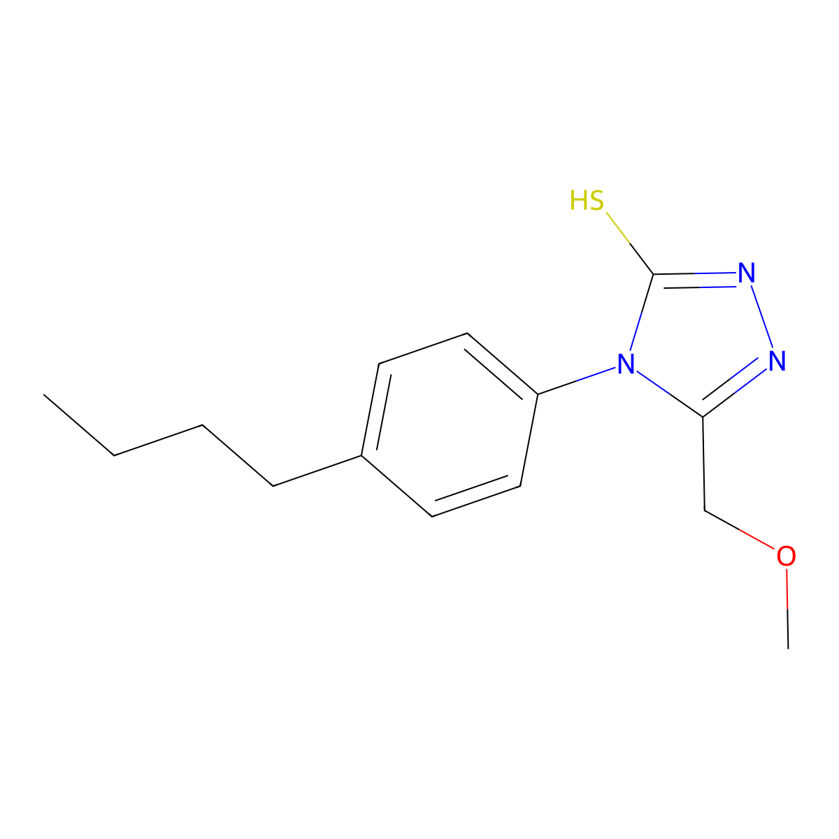 4-(4-butylphenyl)-5-(methoxymethyl)-4H-1,2,4-triazole-3-thiol molecular structure, CAS 669708-28-5