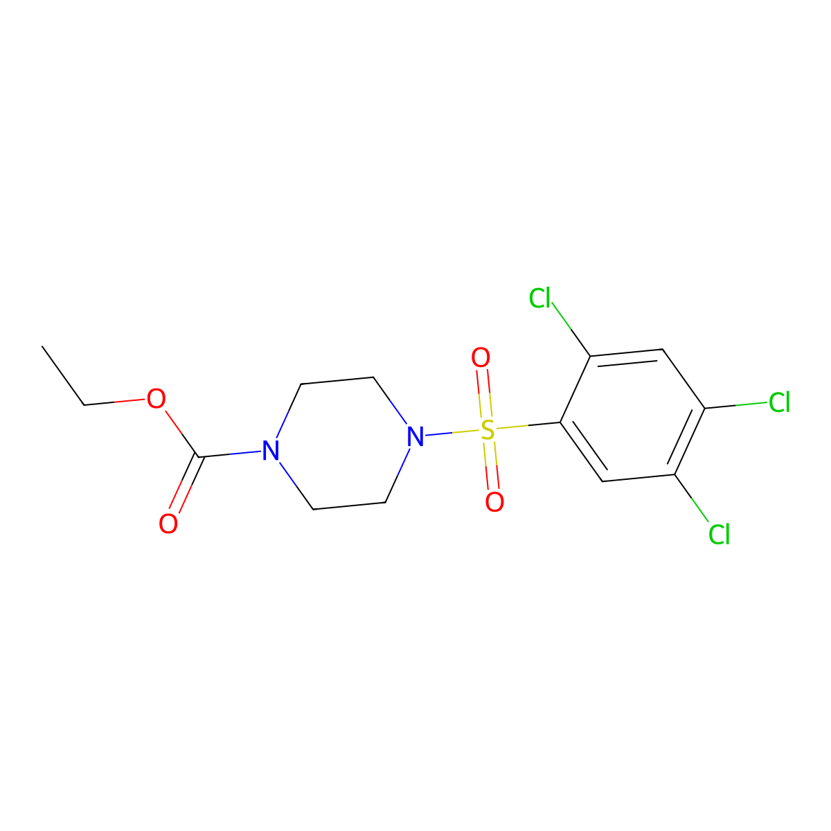 Ethyl 4-(2,4,5-trichlorobenzenesulfonyl)piperazine-1-carboxylate molecular structure, CAS 669708-76-3