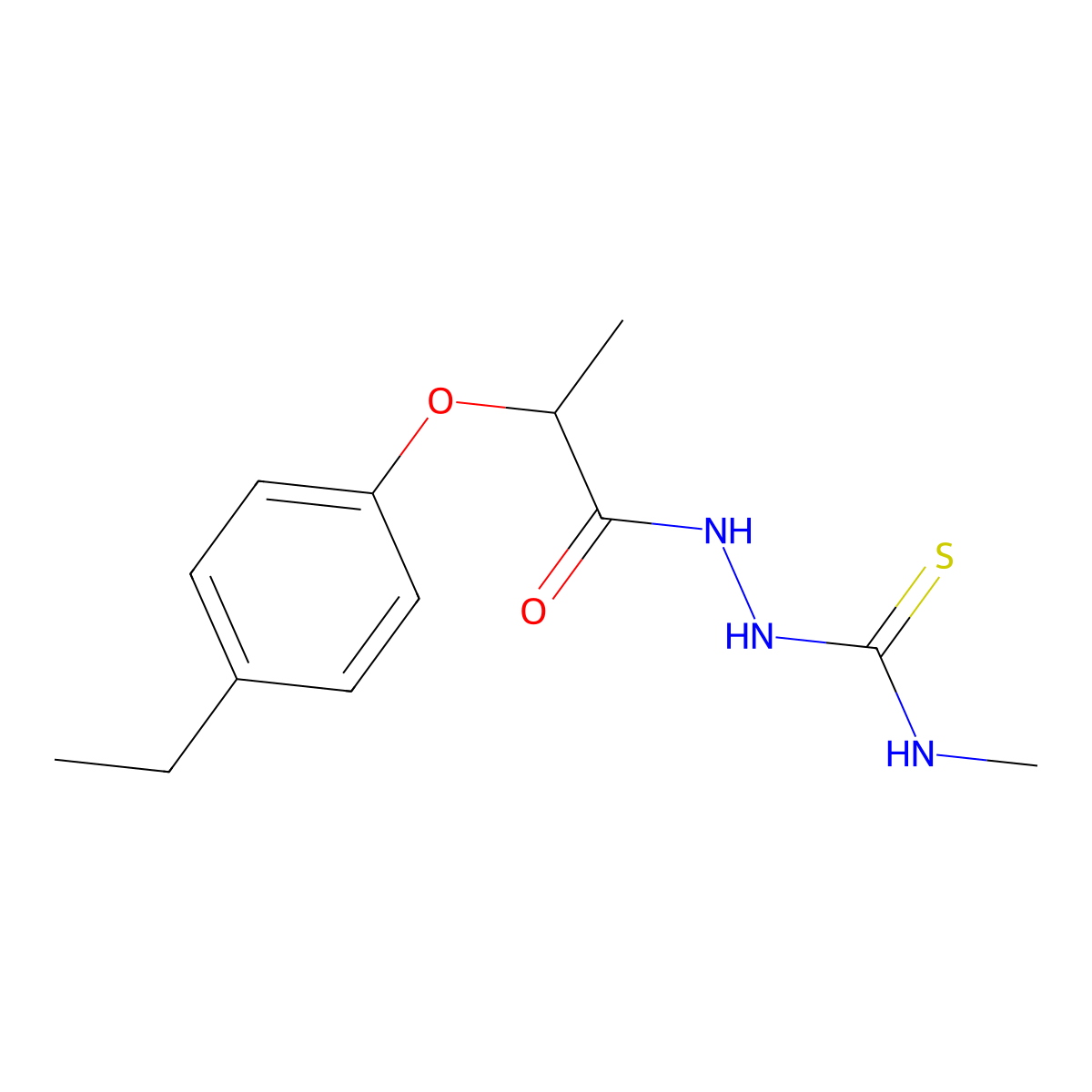 2-[2-(4-ethylphenoxy)propanoyl]-N-methylhydrazinecarbothioamide molecular structure, CAS 669708-92-3