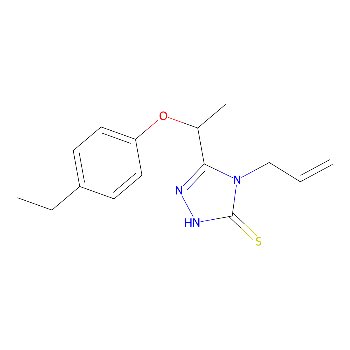 4-allyl-5-[1-(4-ethylphenoxy)ethyl]-4H-1,2,4-triazole-3-thiol molecular structure, CAS 669708-94-5