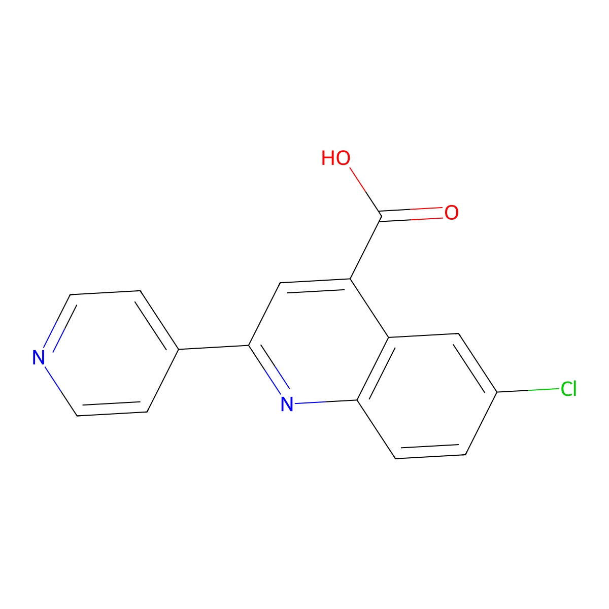 6-Chloro-2-pyridin-4-ylquinoline-4-carboxylic acid molecular structure, CAS 669708-95-6