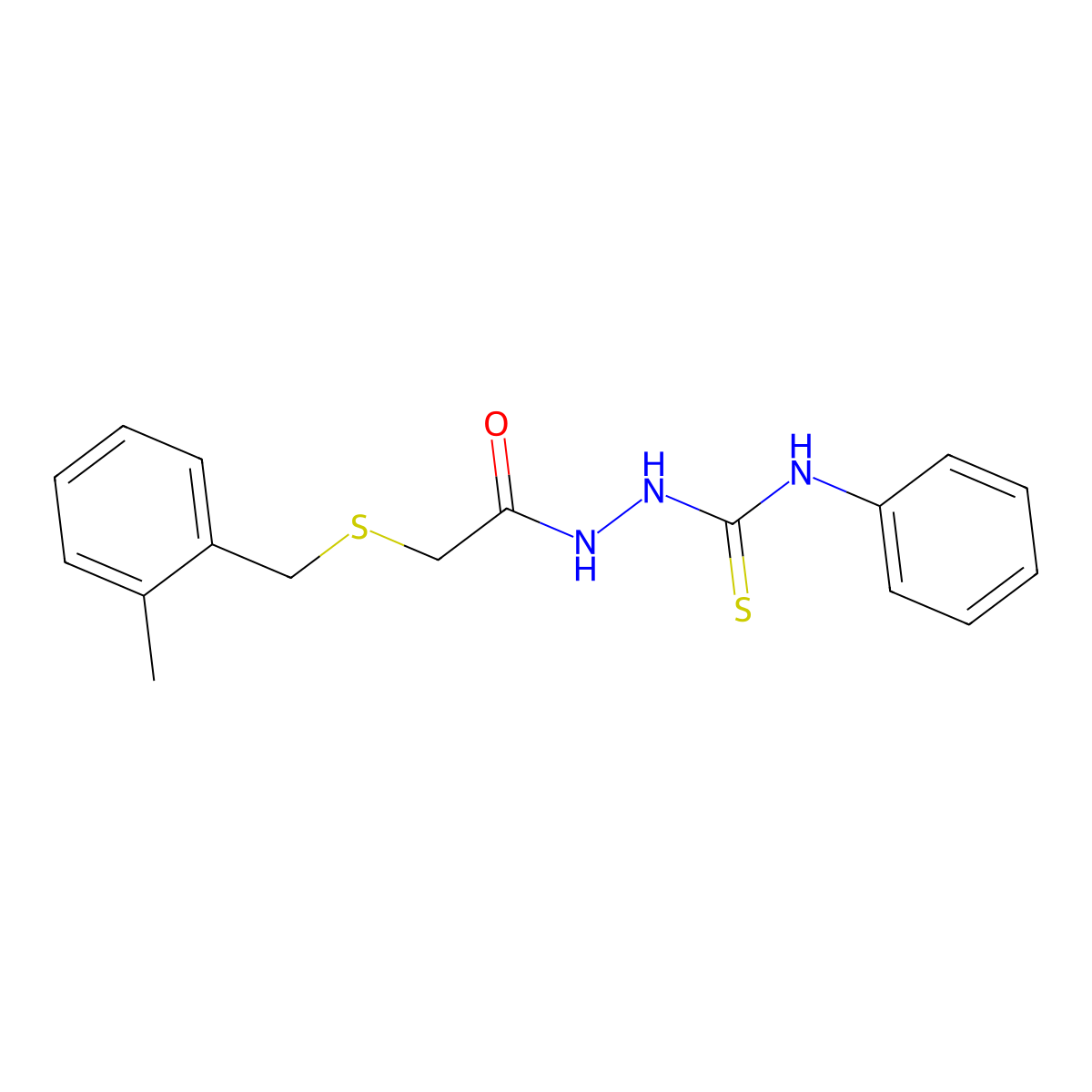 2-{[(2-methylbenzyl)sulfanyl]acetyl}-N-phenylhydrazinecarbothioamide molecular structure, CAS 669709-18-6