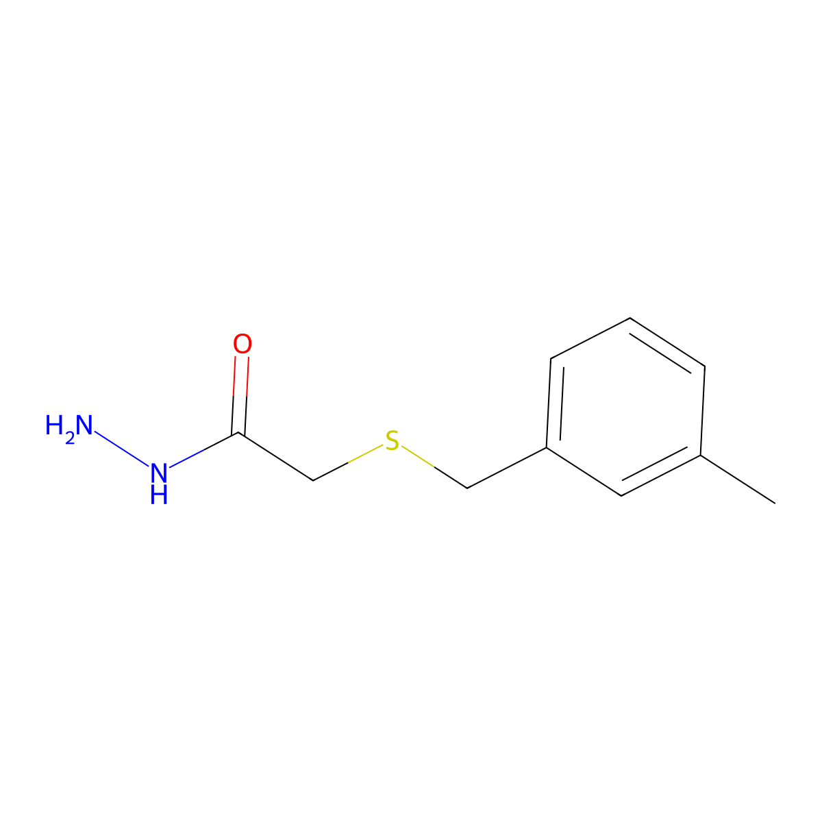 2-[(3-Methylbenzyl)thio]acetohydrazide molecular structure, CAS 669709-38-0