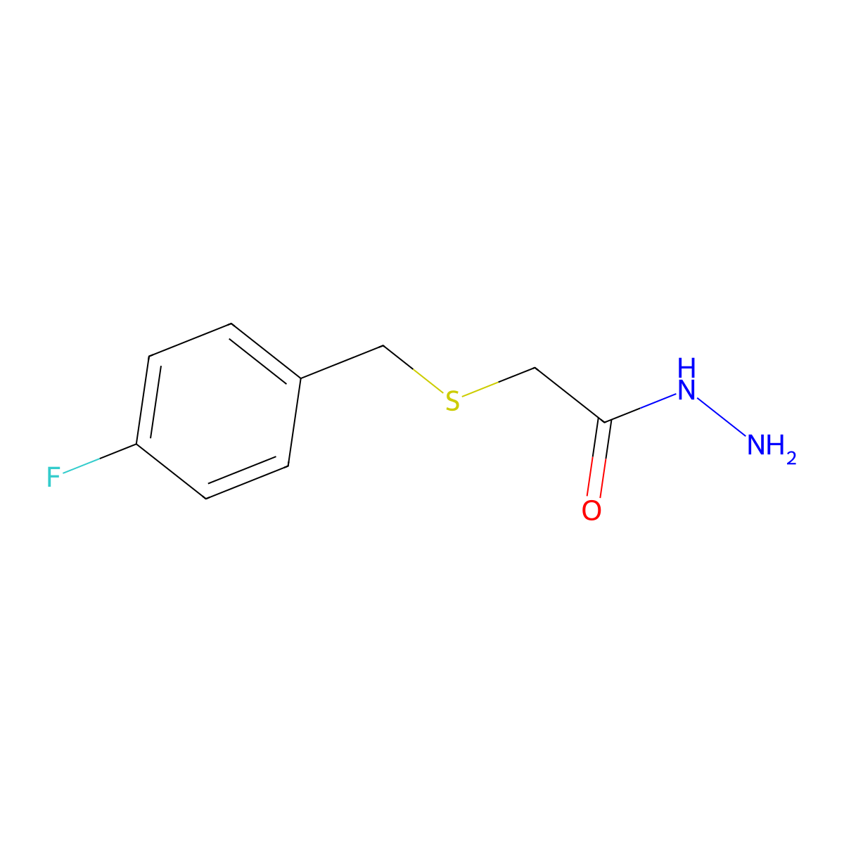 2-[(4-Fluorobenzyl)thio]acetohydrazide molecular structure, CAS 669709-39-1