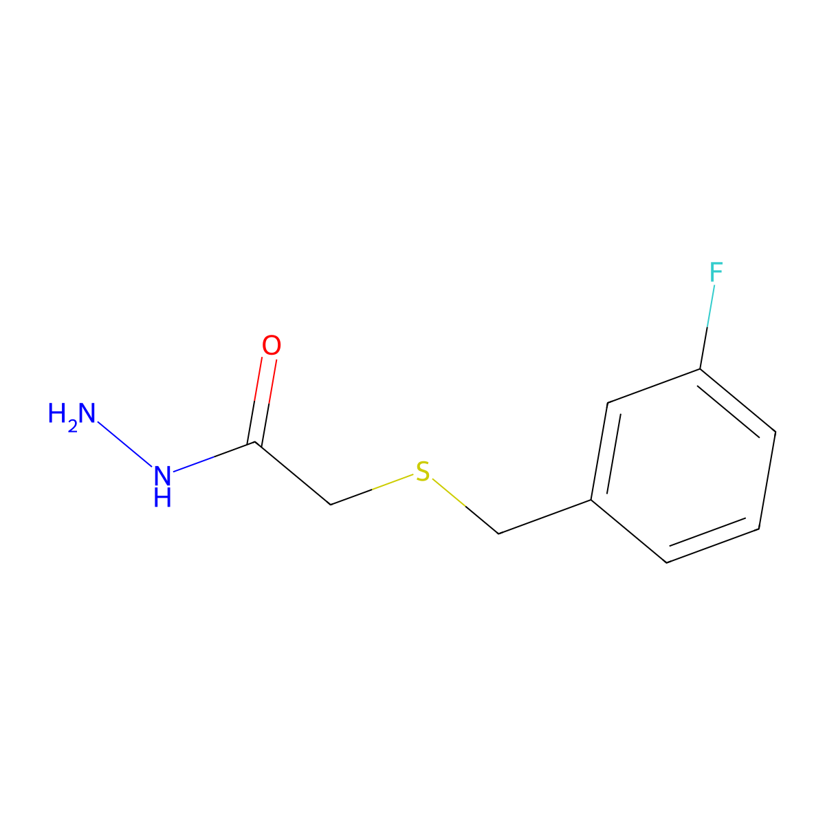 2-[(3-Fluorobenzyl)thio]acetohydrazide molecular structure, CAS 669709-41-5