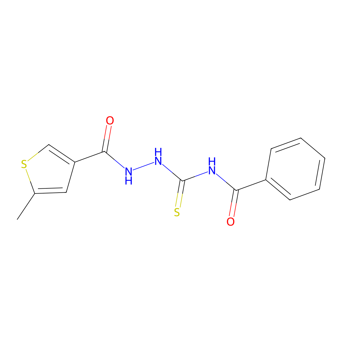 N-({2-[(5-methylthiophen-3-yl)carbonyl]hydrazinyl}carbonothioyl)benzamide molecular structure, CAS 669709-42-6