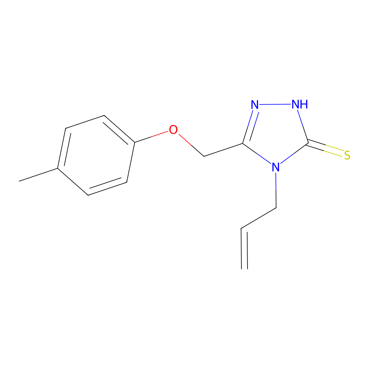 4-allyl-5-[(4-methylphenoxy)methyl]-4H-1,2,4-triazole-3-thiol molecular structure, CAS 669709-47-1