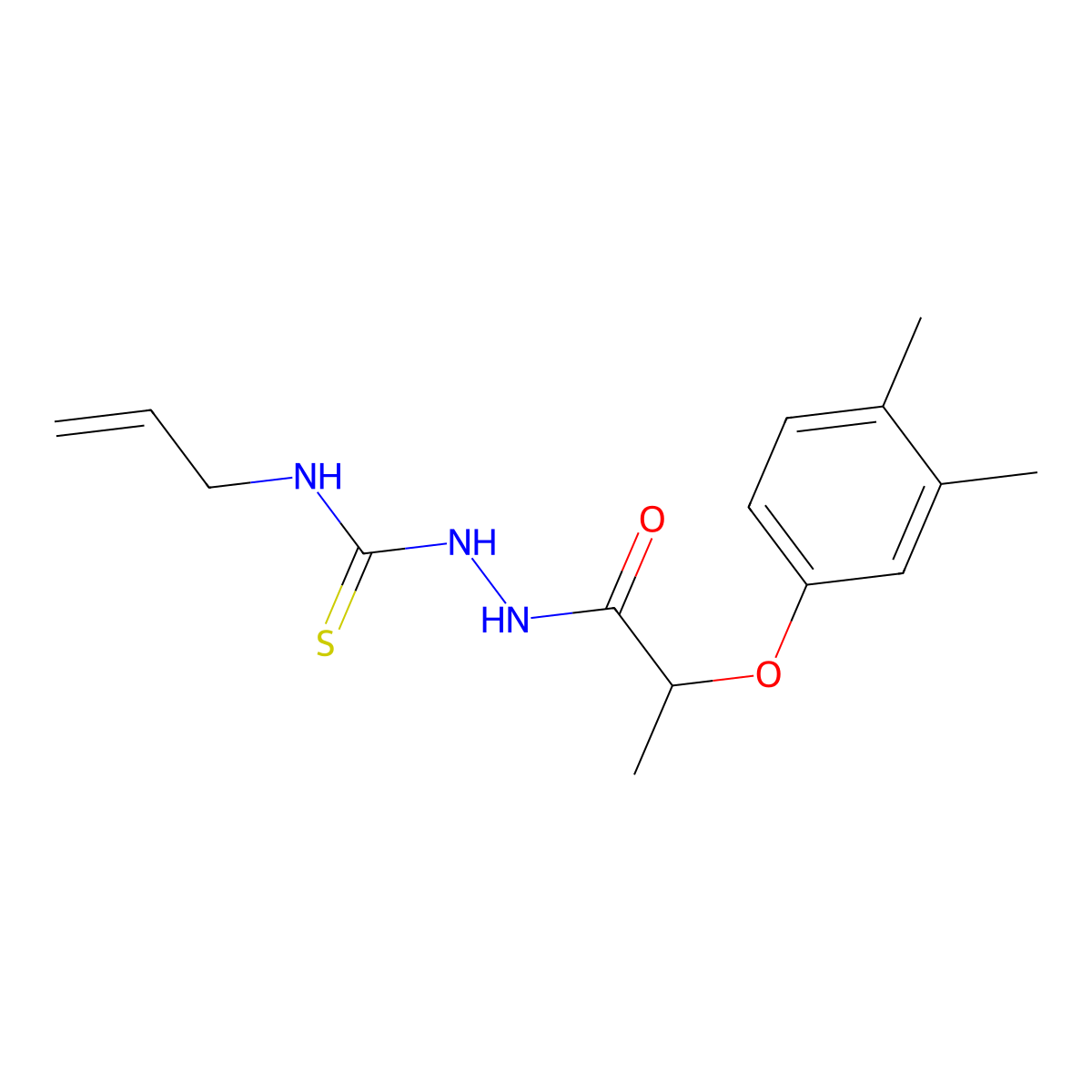 2-[2-(3,4-dimethylphenoxy)propanoyl]-N-(prop-2-en-1-yl)hydrazinecarbothioamide molecular structure, CAS 669709-48-2